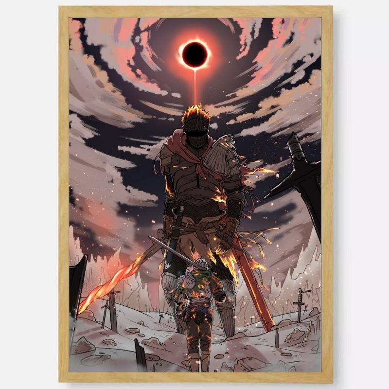 Gra D-Dark Souls 3 2 Plakat Sztuka HD samoprzylepny wodoodporny dom salon sypialnia bar estetyczna dekoracja