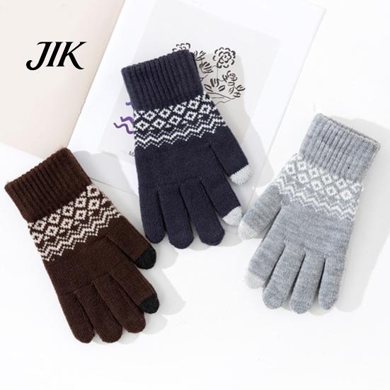 Wind Resistant Thermal Gloves for Outdoor Activities Knit Gloves, Thickened Velvet Lining And Elastic Ribbed Cuffs Winter Essential Cold Climate Warm