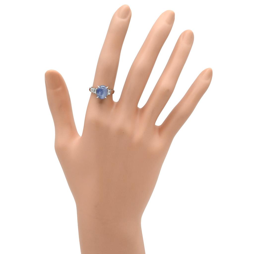NON BRAND - Star sapphire 4.73ct, diamond 0.13ctRing ring Pt850/sapphire #11(JP Size) Array