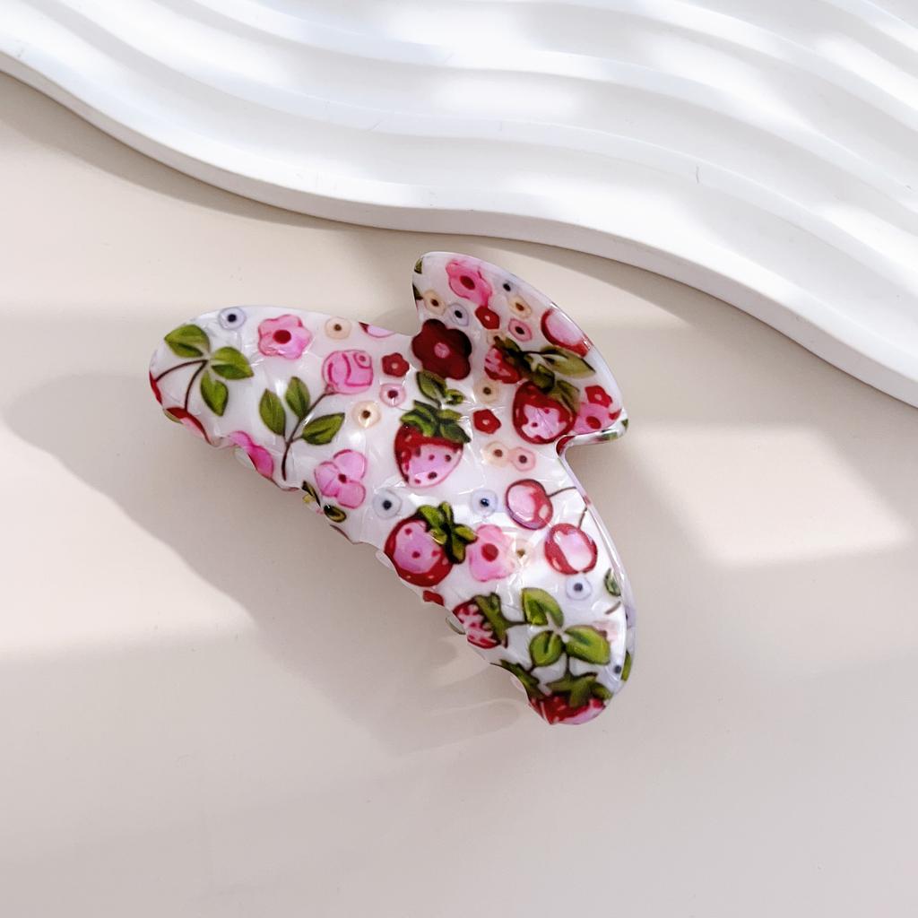 Acrylic Hair Claw Clips for Women And Girls Flower Fruits Design Thick Thin Hair Styling Accessories Sweat Catch Hairgrip