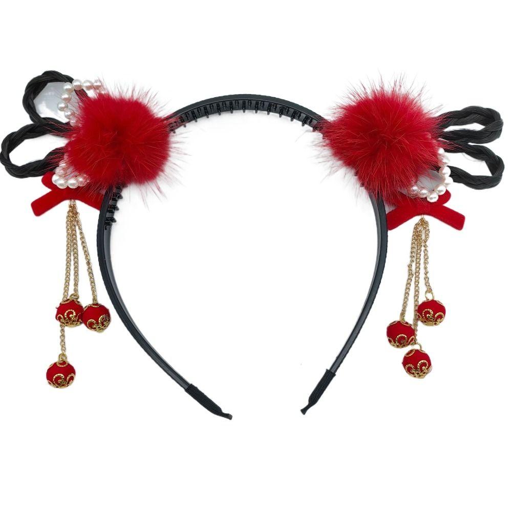 Tang-Anzug Chinesischer Stil Kopfschmuck Neujahr Festlich Hanfu Perücke Haarreif Traditioneller Hanfu Haarreif