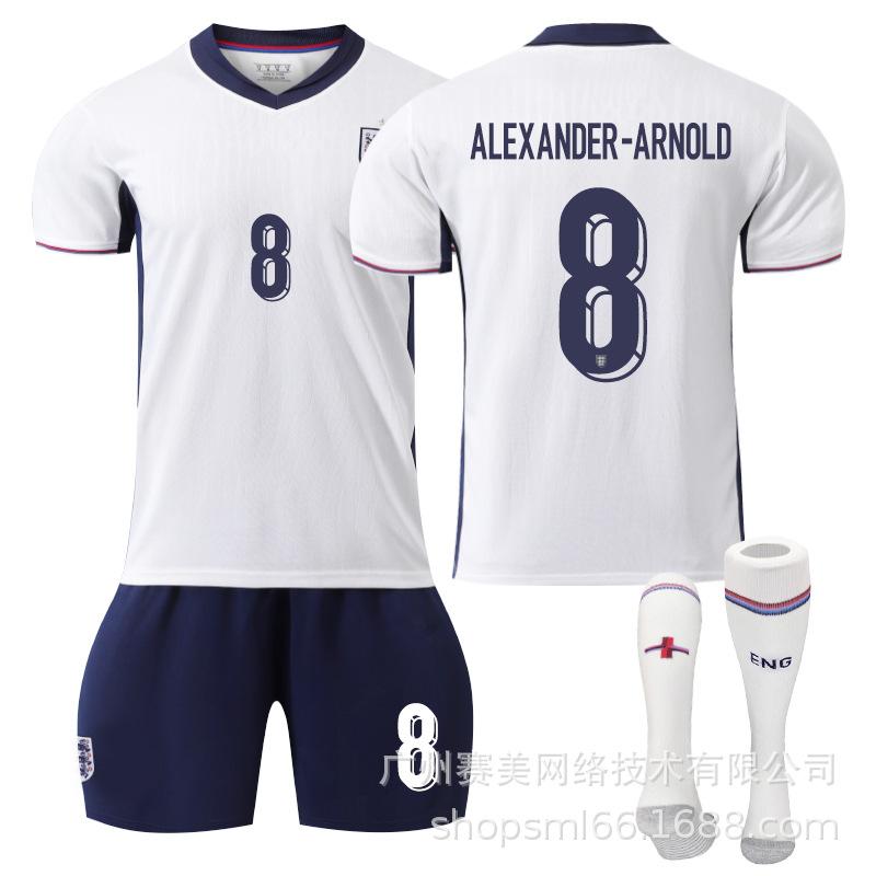 European Cup England Home Number: Kane 1 Bellingham 11 Foden Rice Short-sleeved Jersey Set