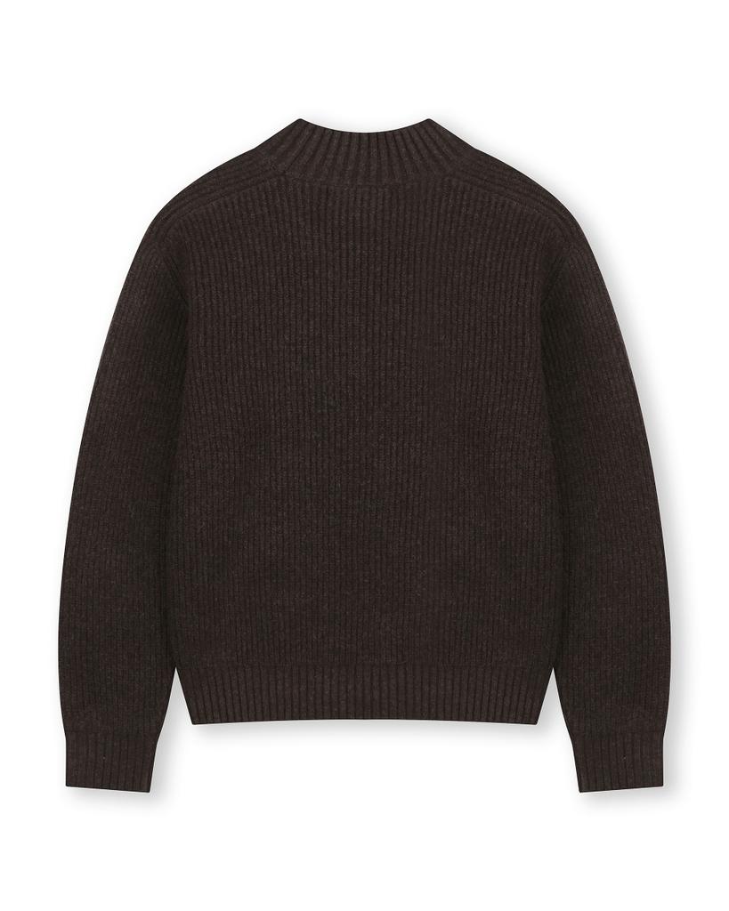 BESLOW [Be Slow X Fashion Tube Shack] Mock Neck Short Sweater Brown