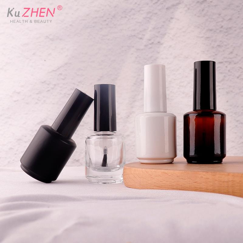 5/10/15ml Empty Transparent Glass Nail Polish Bottle Empty With Lid Brush Cosmetic Containers Nail Glass Bottles With Brush