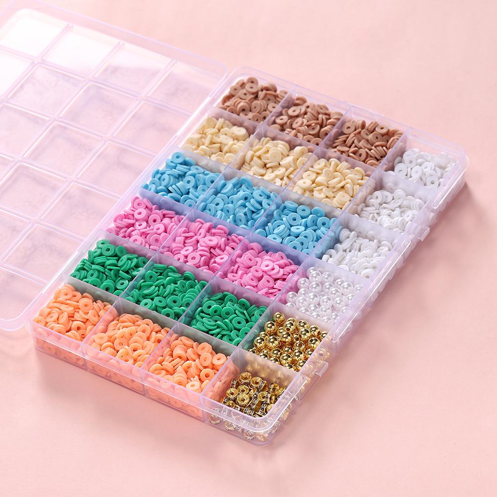 3440-3740pcs 6mm Clay Beads with Imitation Pearl Beads Rhinestone Spacer Bead for Friendship Bracelet DIY Jewelry Making Kits