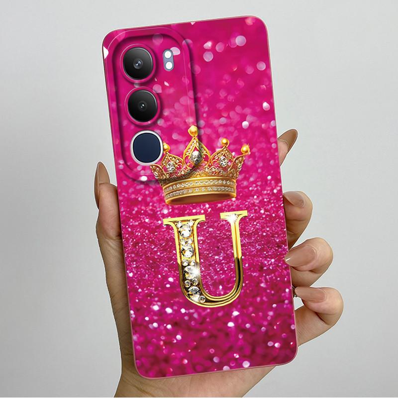 Pro Vivo Y19s 4G Pouzdro Koruna Počáteční Písmeno Měkký Silikonový Ochranný Zadní Kryt Pro Vivo V2419 Coque pro VivoY19S Y 19 s Fundas