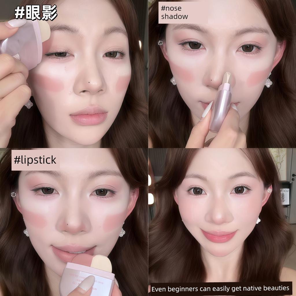Famous Brand Genuine Blush Cream, Eyeshadow, Nose Shadow, Lipstick, Easy to Use for Beginners, Natural Color, Suitable for Students