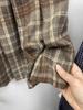 Women's Winter Woolen Plaid Pleated Midi Skirt - Elegant Petite A-line Umbrella Design