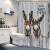 1pc Farmhouse Donkey Pattern With Hooks, Waterproof And Bath Partition Curtain, Decorative Bathtub Accessory For Home Bath Decor
