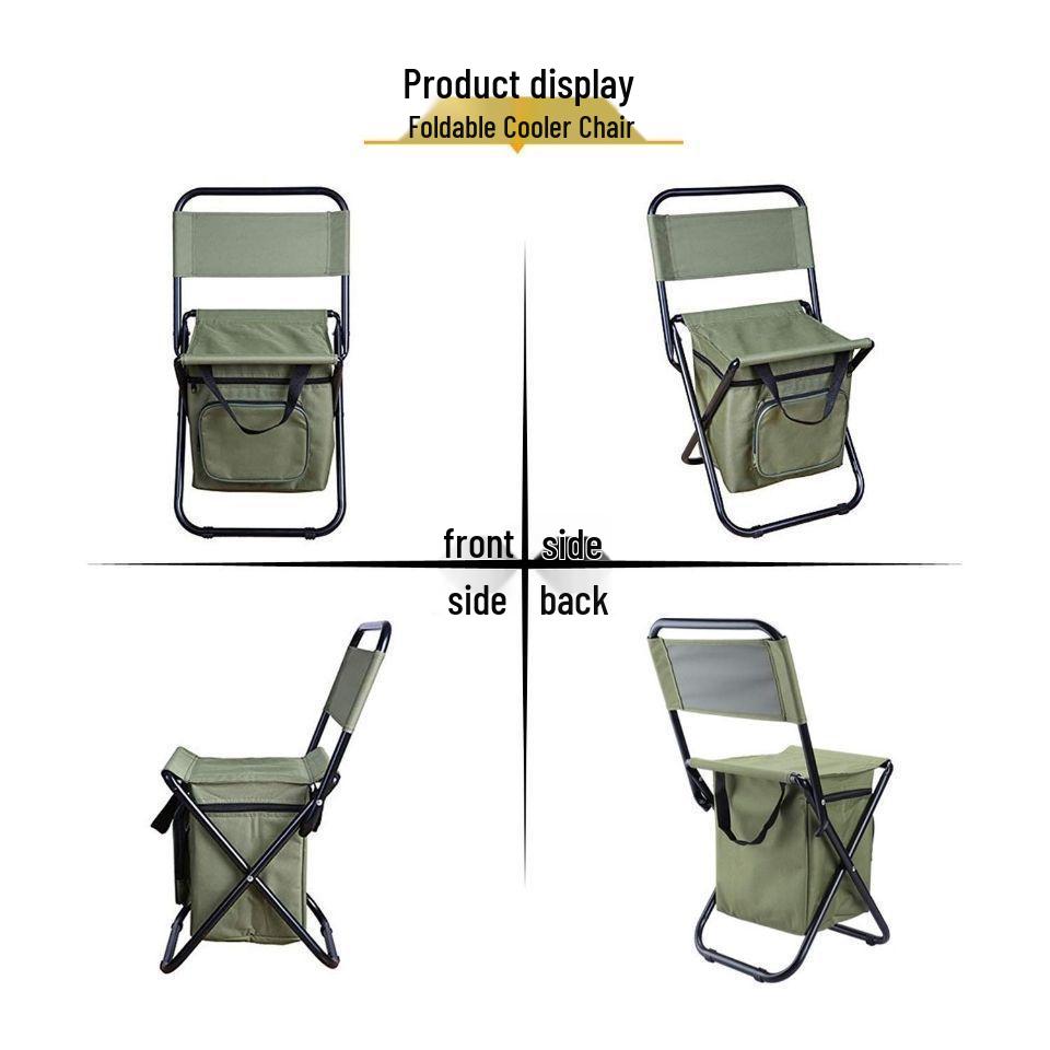 A1R Fishing Chair: Multifunctional Folding Outdoor Chair with Portable Ice Chest, Lightweight Backrest, and Fishing Stool.