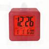 Silicone Material LCD Digital Clock Small Square Modern Simple Style Large Digital Desk Clock with Night Light Student Alarm