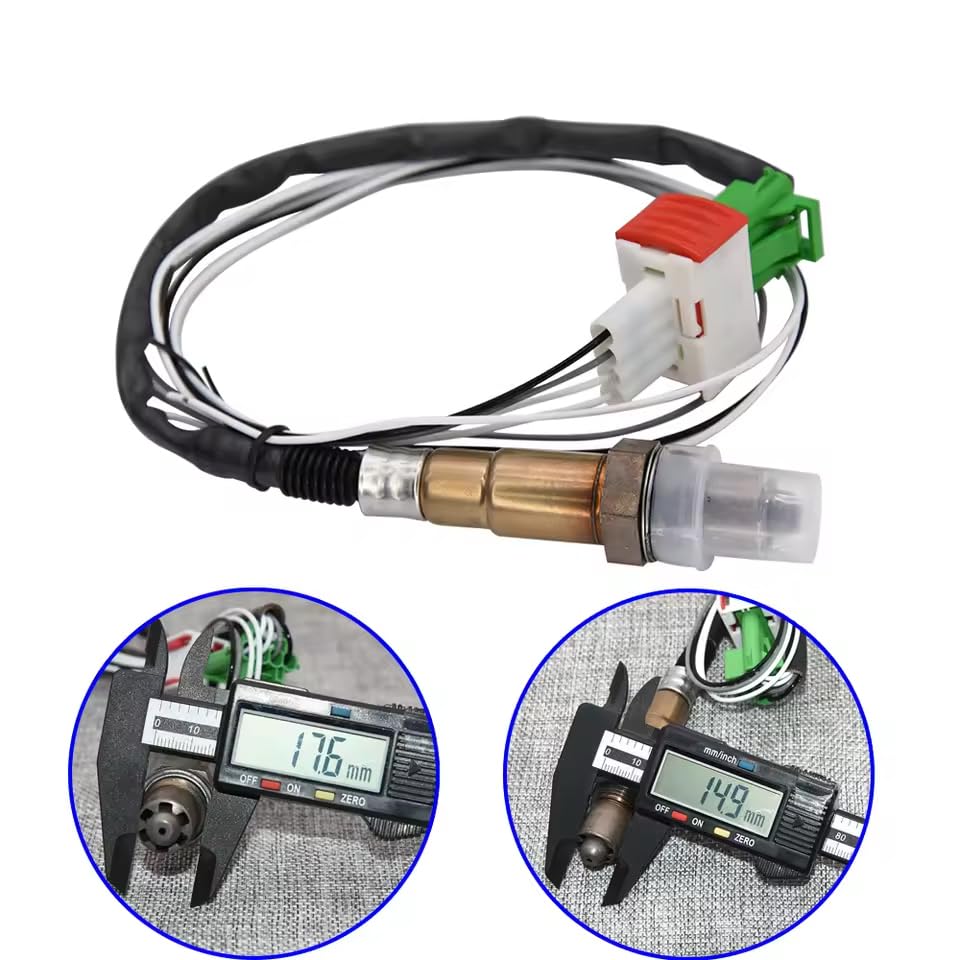 Digital Ratio Gauge AFR Display Narrowband O2 Oxygen Sensor 0258006028 Smoked Lens for Gasoline Vehicles 12V Onboard Meter Digital AFR Gauge 2-inch