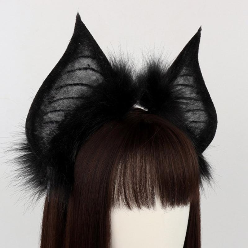 Ręcznie robiona opaska na głowę z uszami nietoperza Akcesoria do cosplayu dla dziewczyn-nietoperzy Uszy zwierzęcia Fursuit Maskarady Halloweenowa impreza cosplayowa