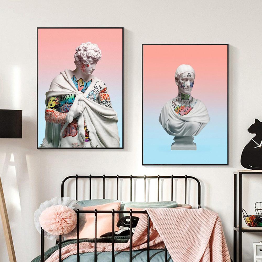 David Funny Sculpture Art Printing Canvas Painting Figure Graffiti Poster Office Living Room Bedroom Home Decoration Mural No Frame