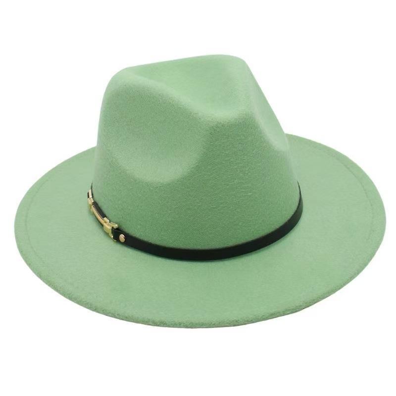 Popular European and American Classic Retro Woolen Top Hat Men's and Women's Fashion Flat-brimmed Church Top Hat Jazz Hat