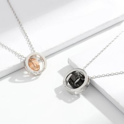 Hermoso collar de pareja de la bella y la bestia, un par de versión coreana, regalo de amor a distancia para estudiantes, colgante con letras