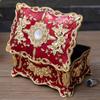 Elegant European Rose Engraved Metal Jewelry Box For Rings Necklaces Earrings With Soft Lining