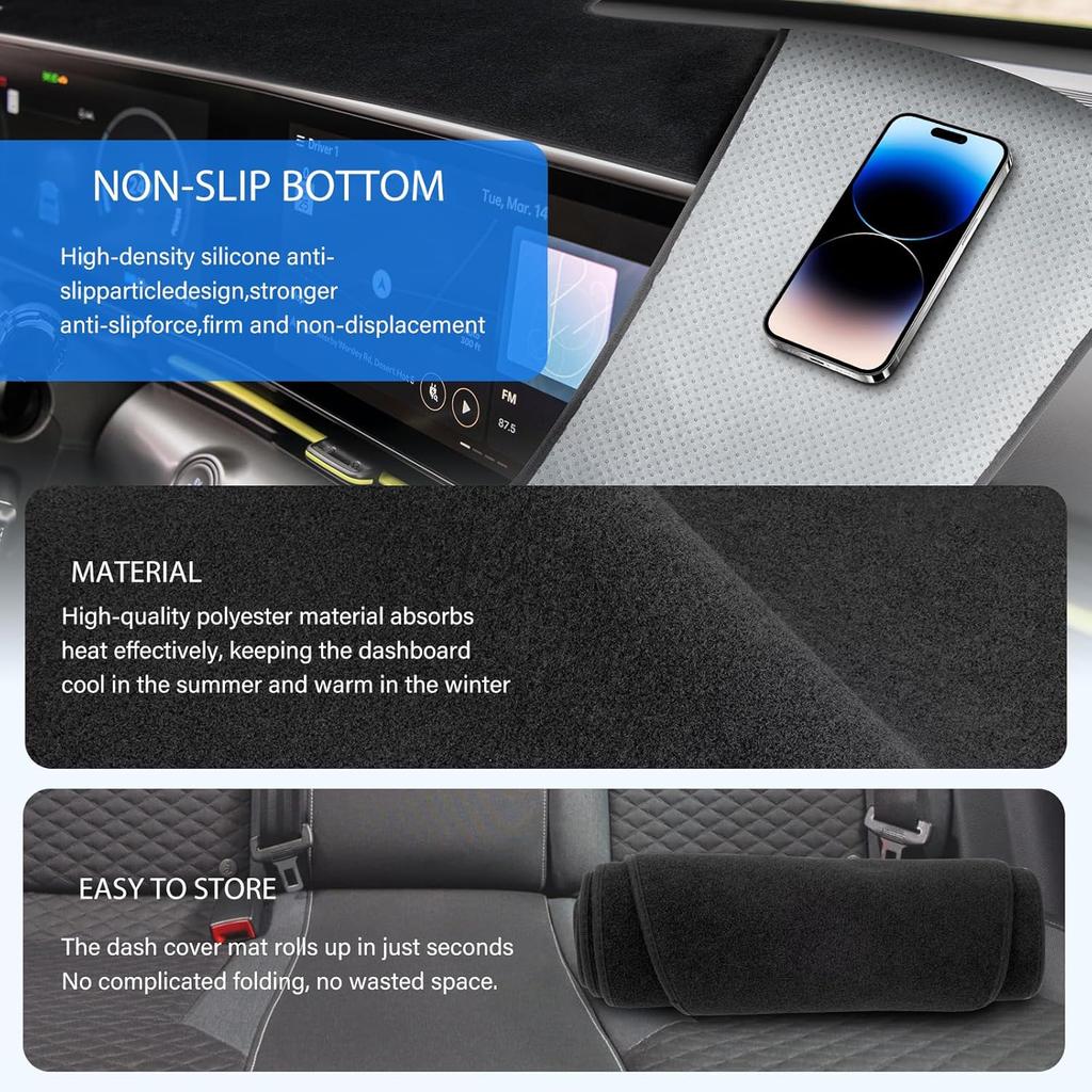 Dash Cover Compatible With Toyota Corolla -2025 Full Set, Dashboard Cover Mat And Center Console Cover Pad, Fit Sunshield Protector Interior Car