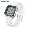 Waterproof Sanda Youth Watch - Simple, Trendy, Square Design with Analog Hands & Light-up Feature