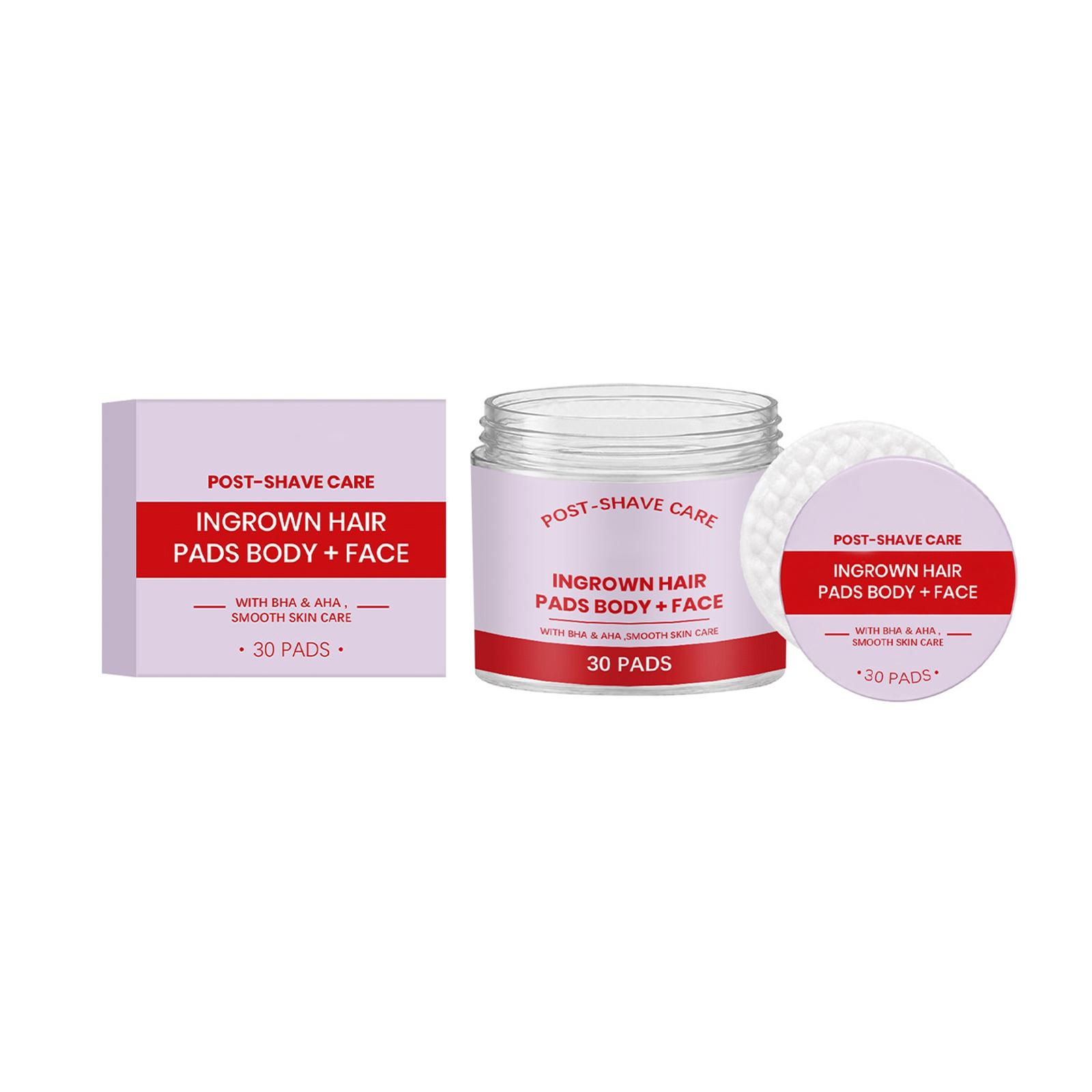 Post Shave Care Ingrown Hair Pads for Body and Face with BHA and AHA Exfoliating Pads to Smooth Skin and Reduce Irritation 30 Count One Size розовый