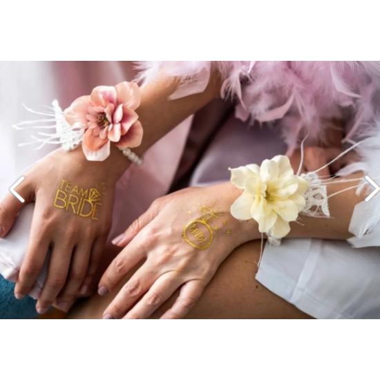 

Bride To Be 1 Bride 10 Team Bride Золотий Золотисто-жовтий Тимчасове татуювання Дівич-вечір