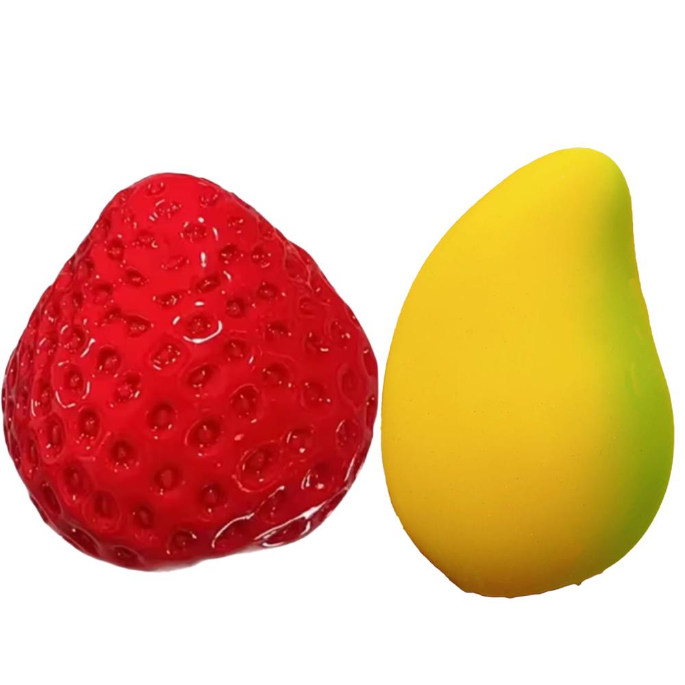 Hot Sale Strawberry Mango Fruit Squeeze Toys Kawaii Sticky Stress Fidget Toy Desk Accessory