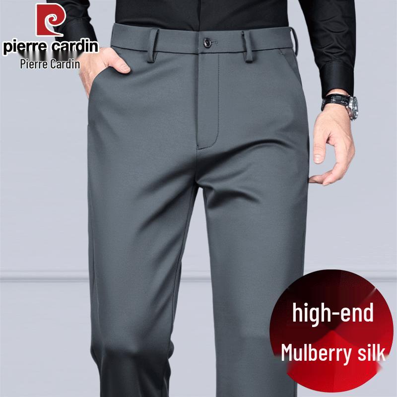 Pierre Cardin Men's Silk-Blend Business Casual Trousers
