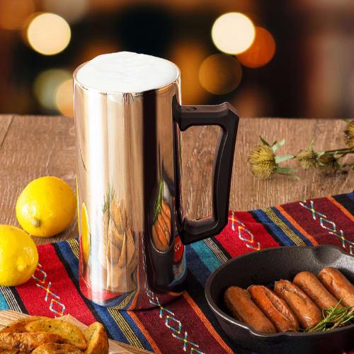 Atlas Vacuum Insulated Beer Mug, Highball, Stainless Steel Tumbler, Large Capacity, 1 Liter, ASJ-1002MR