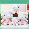 Hello Kitty Cartoon Stuffed Animal Cushion With Short Plush For Bedroom Decor
