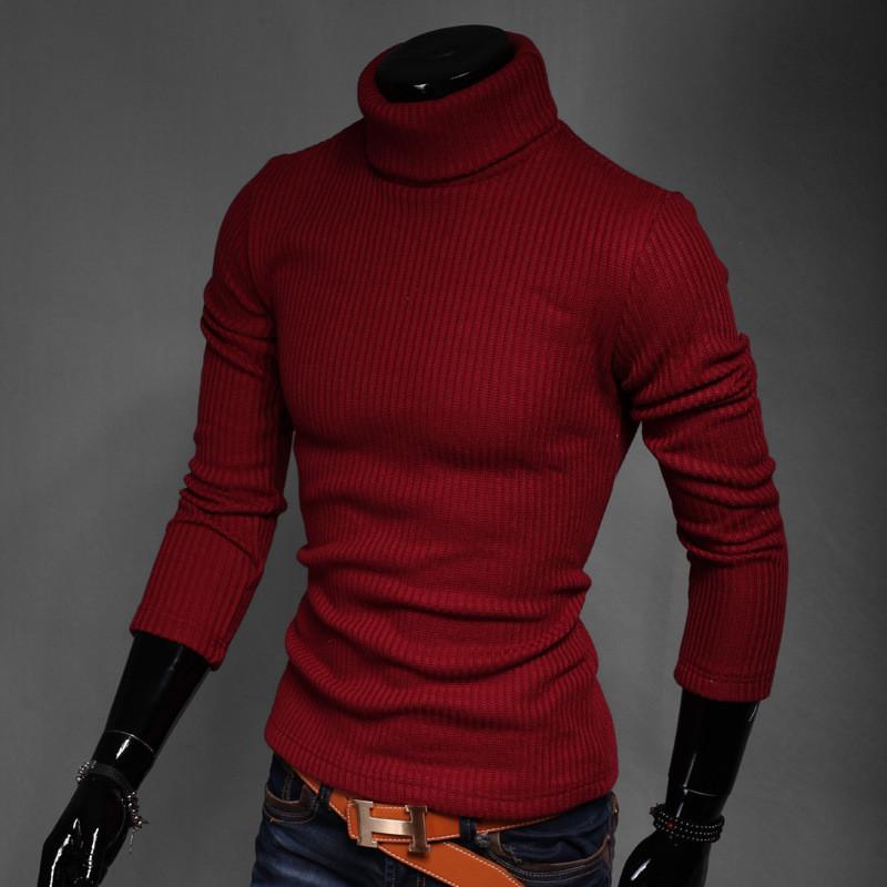 Usa Winter Men Slim Warm Knit High Neck Pullover Jumper Sweater Turtleneck Solid For Ultimate Comfort