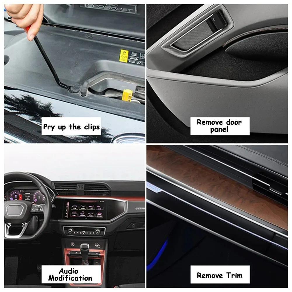 Universal Car Door Clip Panel Removal Tool Kit Audio Navigation Installer Prying Nail Puller Used for BMW Hyundai Benz Tesla