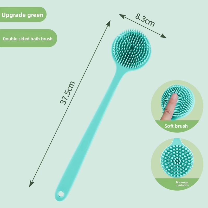 

Силиконовая двусторонняя щетка для ванны с длинной ручкой для отшелушивания и массажа opp bag зелёный
