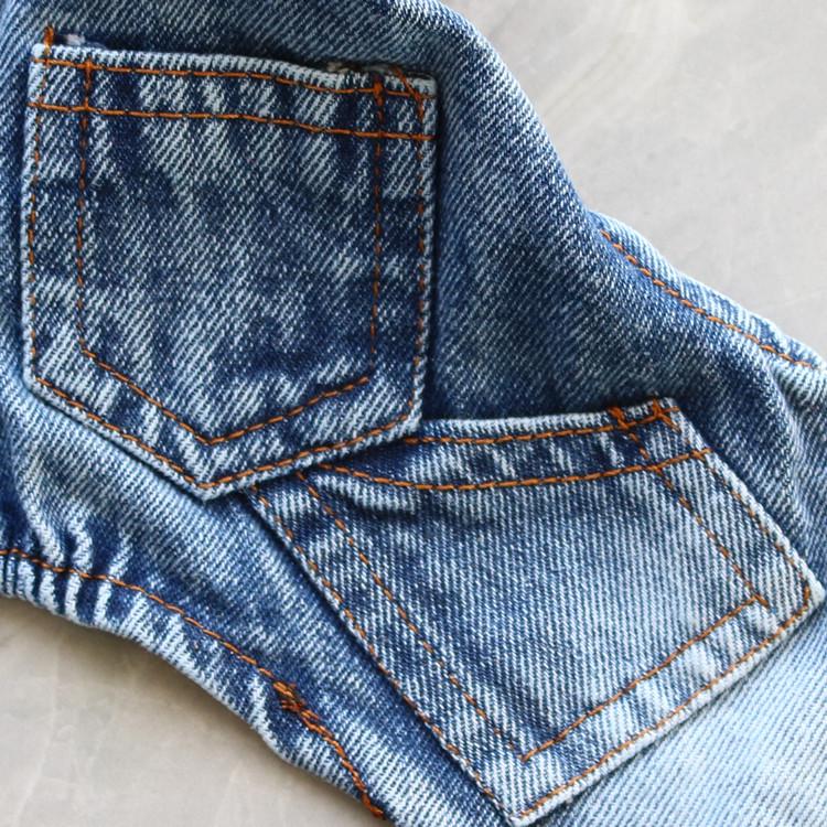 Bichon Teddy Denim Overalls: All-Season Four-Legged Outfit for Small Dogs