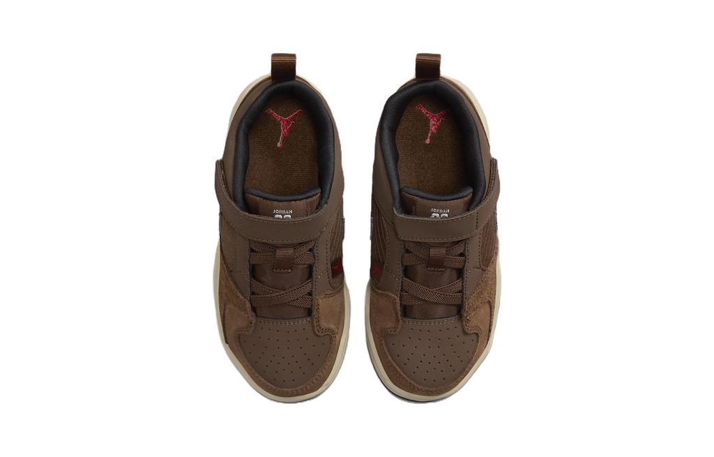 Jordan Air Jordan 1 Leather Versatile Anti kick Low top Kids Lifestyle Shoes Brown Children Aged 3 7 Years Old DX4398-200