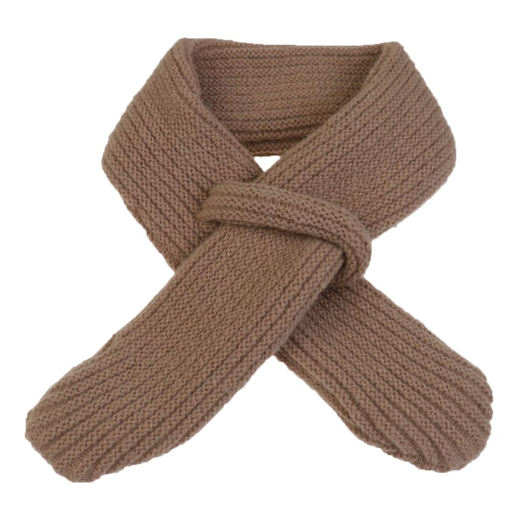 Children Cross Knit Scarf, Soft Solid Color Kids Winter Neck Warmer, Toddler Neck Collar Scarf