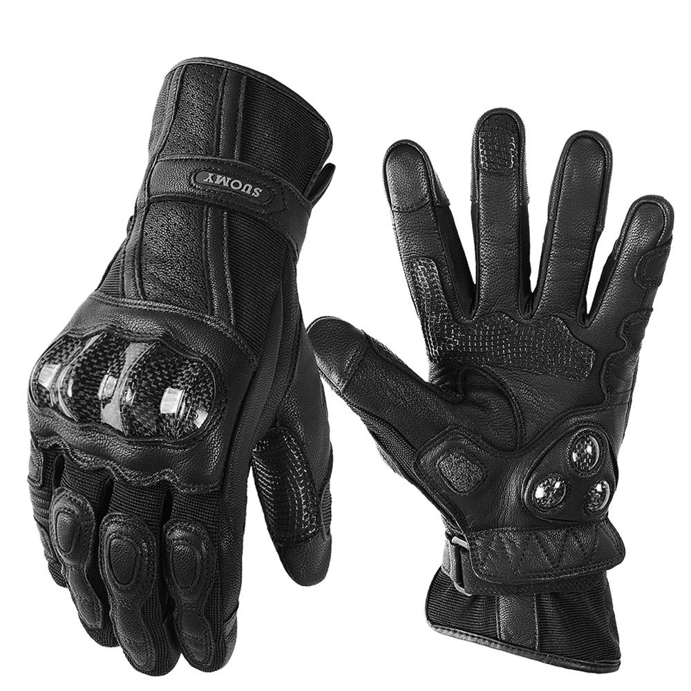 Suomy Women Pink Goatskin Motorcycle Gloves Lady Long Full Finger Scooter Electric Bike Glove Cycling Racing Motocross Luvas XS
