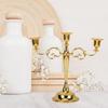 Metal Candle Holder 3 Arms High Gloss Retro Exquisite Candlestick Holder for Dining Tables Wedding Decoration