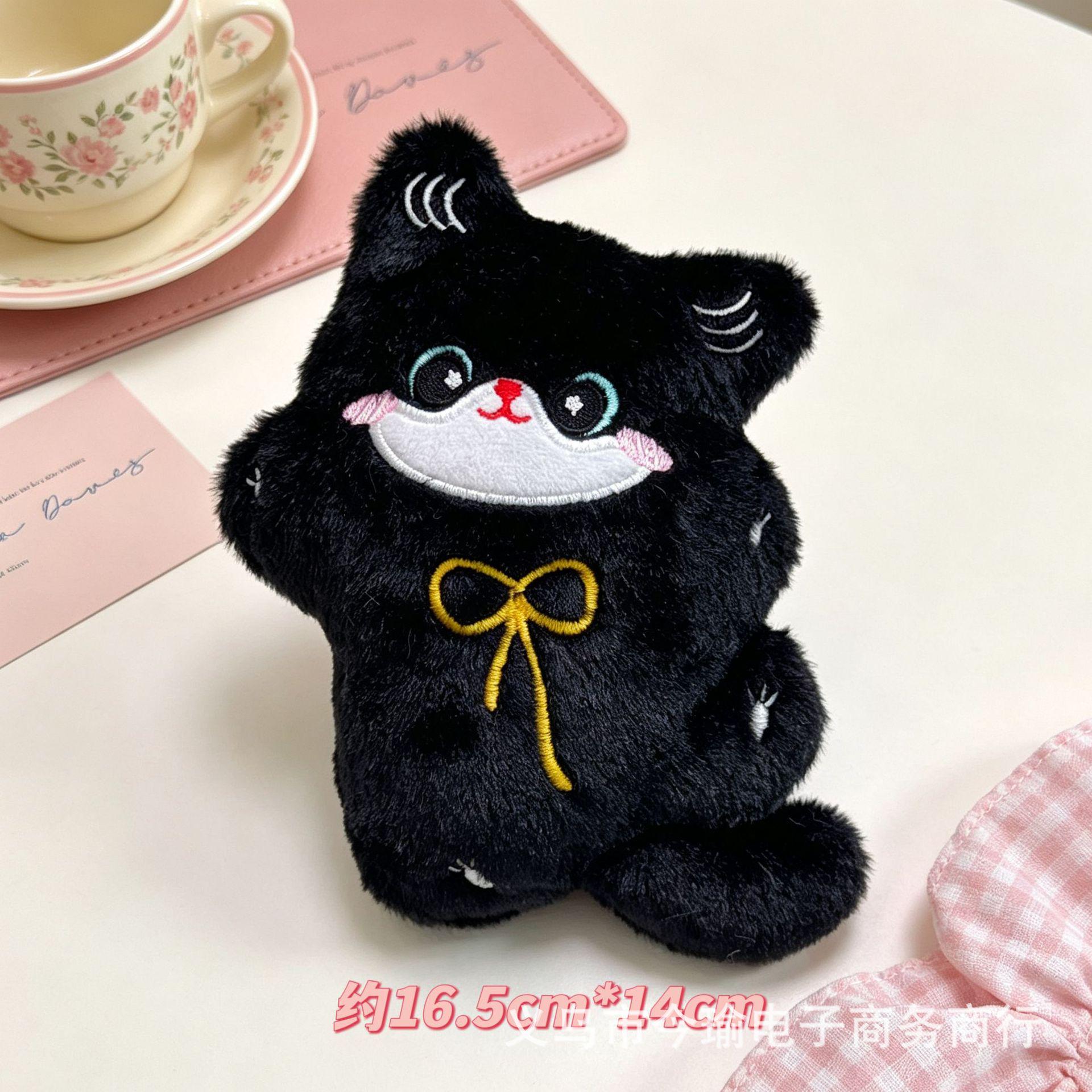 Плюшевая Черная Кошка Брелок Шарм Игрушка