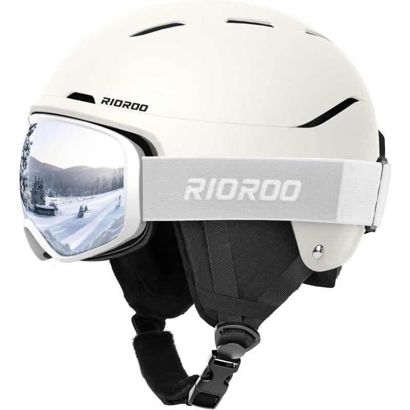 RIOROO Ski Helmet and Goggles Set, Snowboard Helmet Goggles for Men Women & Youth