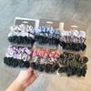 Fashion 3Pcs Silk Satin Scrunchies Sweet Printed Soft Elastic Rubber Bands Sweet Ponytail Holder Hair Rope Popular Hair Rings