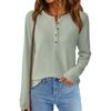 TIFICY Women's Fashion Casual Spring Autumn Solid Color Print Long Sleeve V-Neck Blouses & Shirts