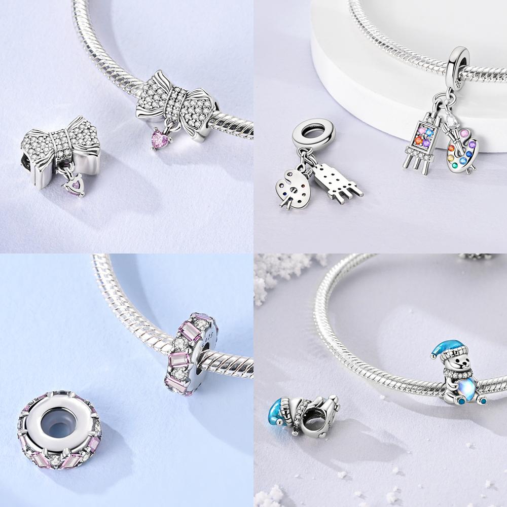 Elegant Copper Bracelet Diy Accessories Jewelry Gifts Charms Beads Original Infinity Love Dangle Like Snake Entangle Beads