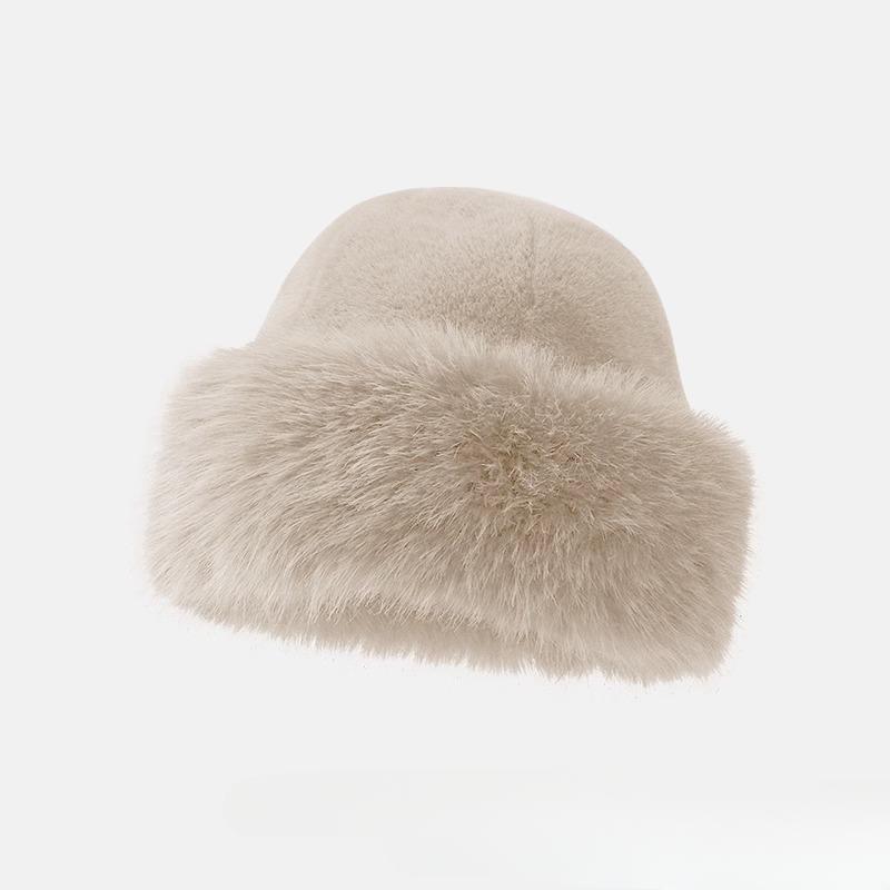 2024 Winter Plush Ear Protection Cap Windproof Keep Warm Headgear Fluffy Fur Fisherman Hat for Women Fashion Female Hat Gifts