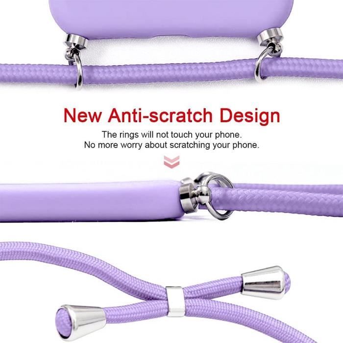 Coque - BOOLING - pour Samsung Galaxy A55 5G - Violet - Antichoc - Bandoulière Ajustable