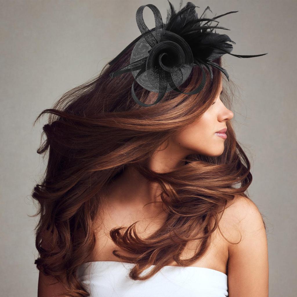 Tylová květinová čelenka do vlasů pro ženy Elegantní péřová čelenka ve stylu 20. let Protiskluzový flapper fascinátor Čelenka pro formální událost