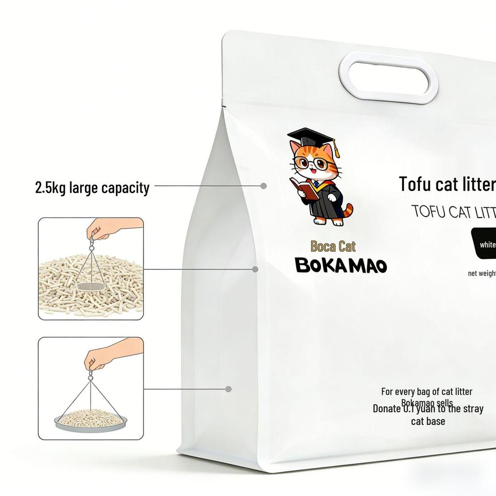 Boca Cat White Tea Scent Clumping Flushable Dust-Free Tofu Litter
