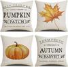 Fall Throw Pillow Covers Of 4, Watercolor Pumpkin Maple Leaf Pillows Autumn Thanksgiving Harvest Thankful Pillows Cushion Case