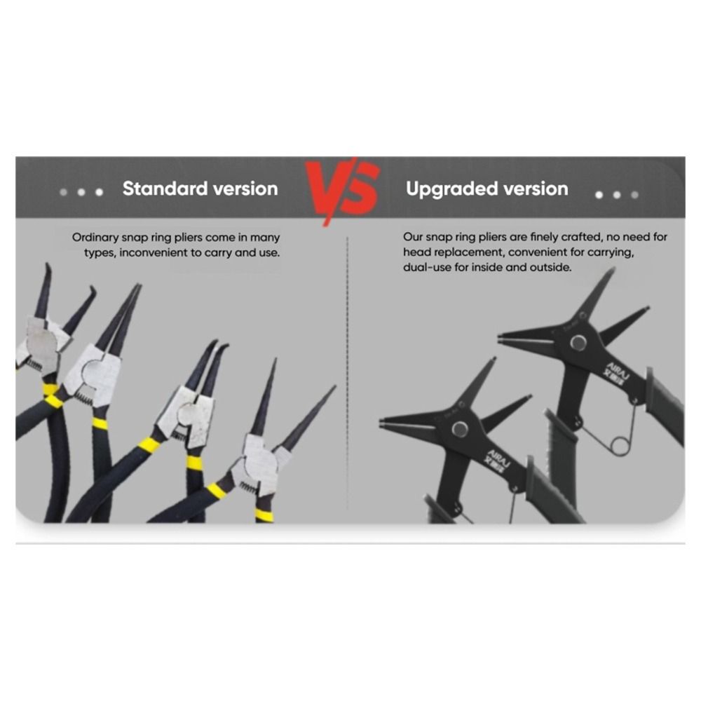 New Multi-purpose Circlip Pliers Internal and External Dual-purpose 2 In 1 Card Retaining Pincer Multi-function Hand Tool