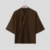 INCERUN Men V Neck Half Sleeve Side Lace-up Casual Loose T-shirts Tops