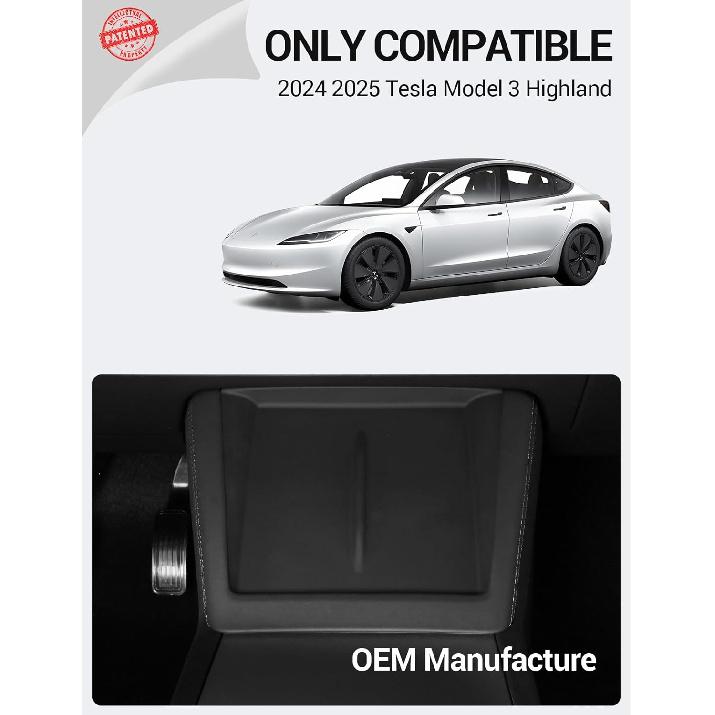 BASENOR 2026 Upgrade Center Console Wireless Charger Mat for 2024 2025 2026 Model 3 Highland Silicone Cover Wireless Charging Phone Pad [Proprietary